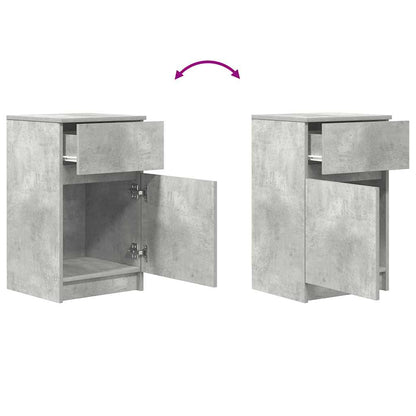 Bedside Cabinet Concrete Grey 39x35x65 cm Engineered Wood
