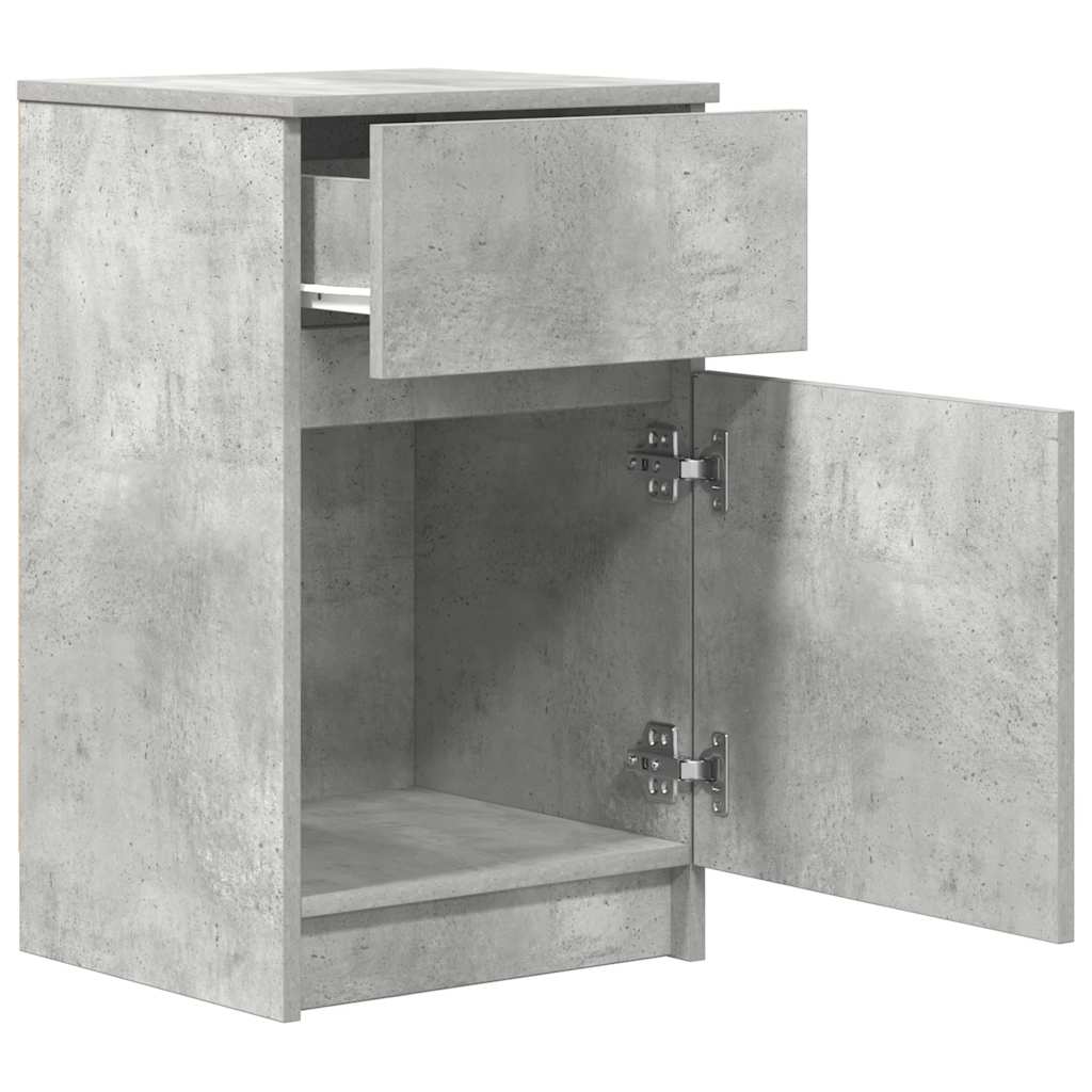 Bedside Cabinets 2 pcs Concrete Grey 39x35x65 cm Engineered Wood
