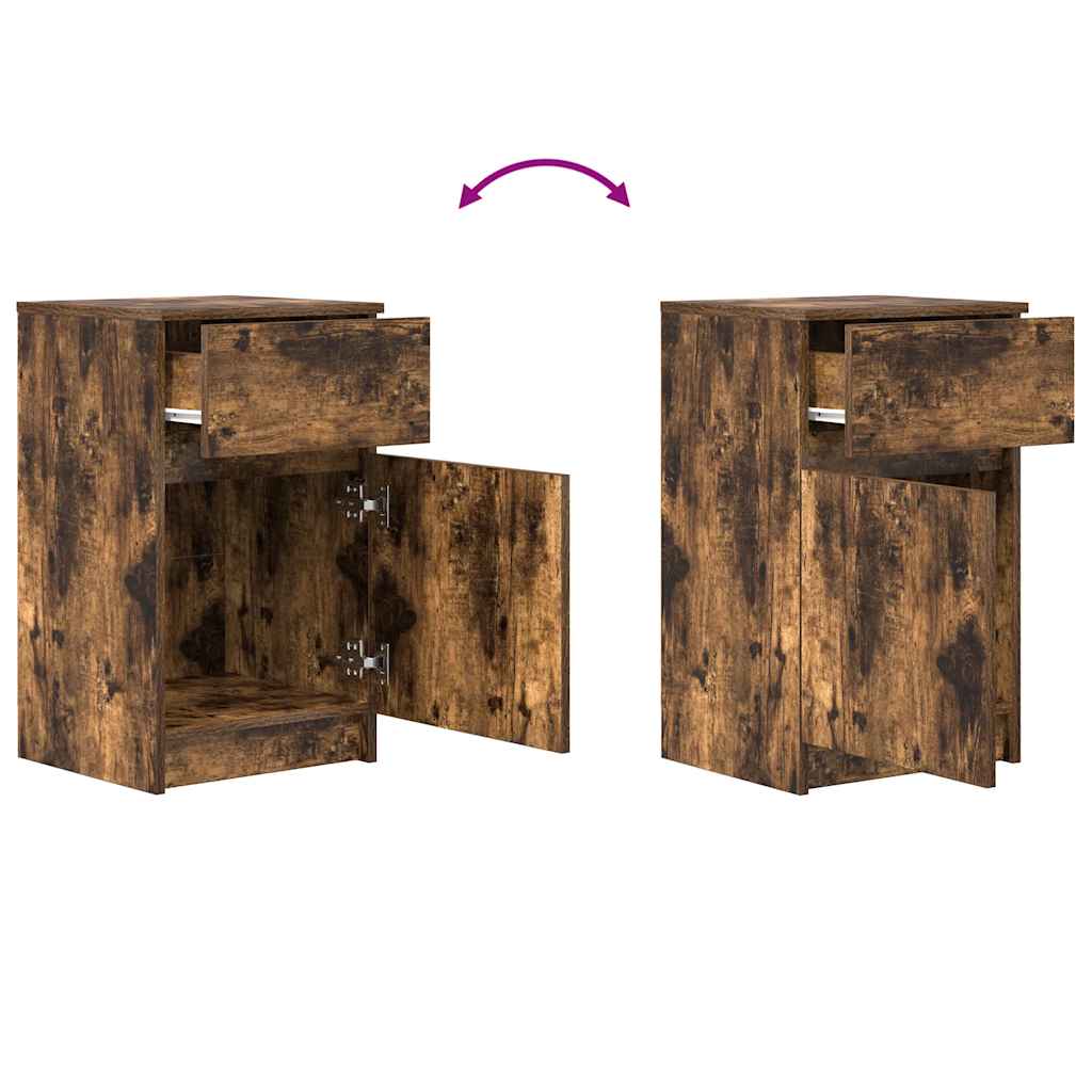 Bedside Cabinet Smoked Oak 39x35x65 cm Engineered Wood
