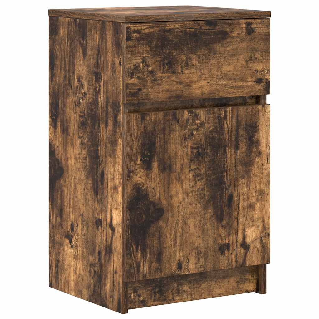 Bedside Cabinets 2 pcs Smoked Oak 39x35x65 cm Engineered Wood