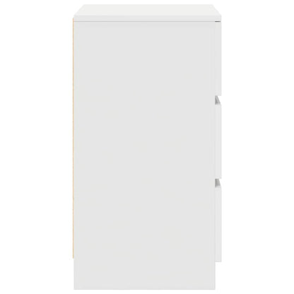 Bedside Cabinet with 3 Drawers White 39x35x65 cm