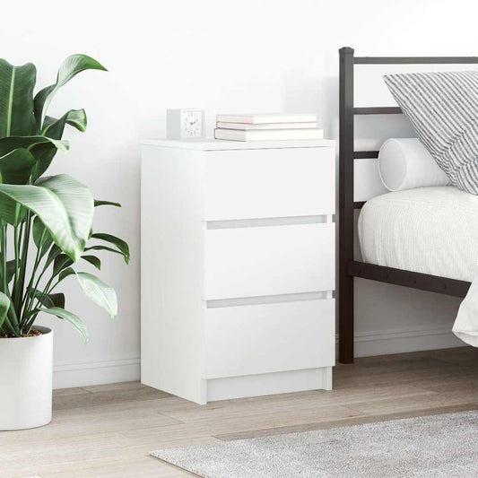 Bedside Cabinets with 3 Drawers 2 pcs White 39x35x65 cm