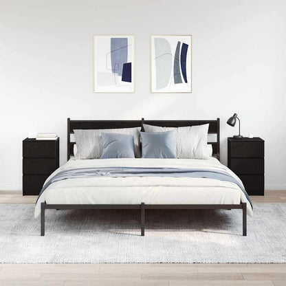 Bedside Cabinets with 3 Drawers 2 pcs Black 39x35x65 cm
