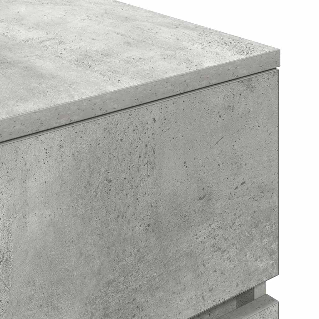 Bedside Cabinet with 3 Drawers Concrete Grey 39x35x65 cm