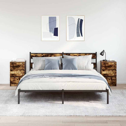 Bedside Cabinets with 3 Drawers 2 pcs Smoked Oak 39x35x65 cm