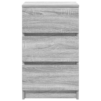 Bedside Cabinets with 3 Drawers 2 pcs Grey Sonoma 39x35x65 cm