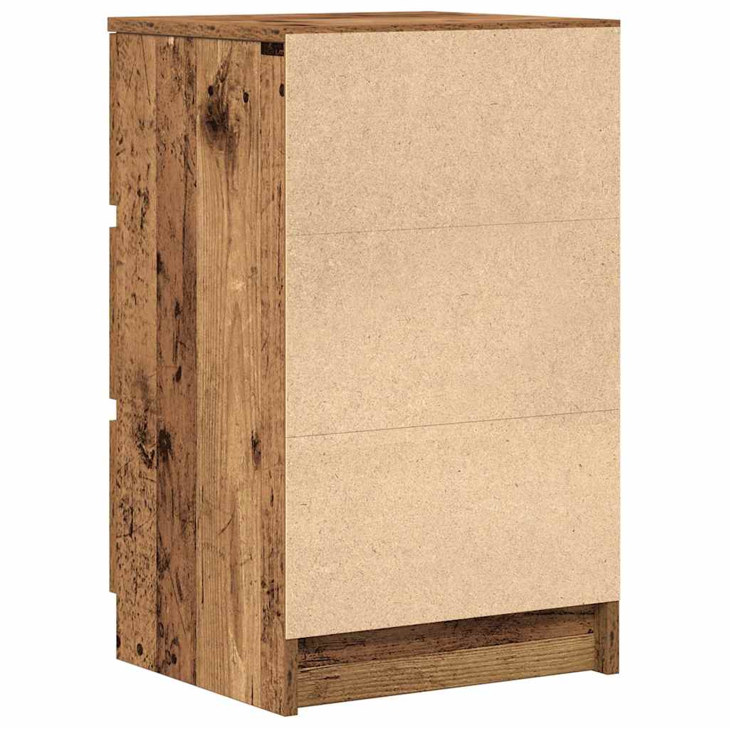 Bedside Cabinets with 3 Drawers 2 pcs Old Wood 39x35x65 cm