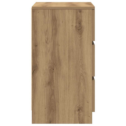 Bedside Cabinets with 3 Drawers 2 pcs Artisan Oak 39x35x65 cm