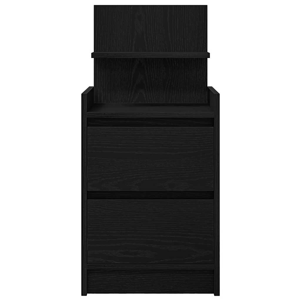Bedside Cabinet with 2 Drawers Black 38x34x80 cm