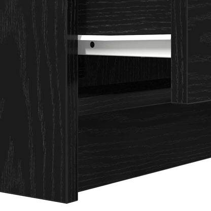 Bedside Cabinets with 2 Drawers 2 pcs Black 38x34x80 cm