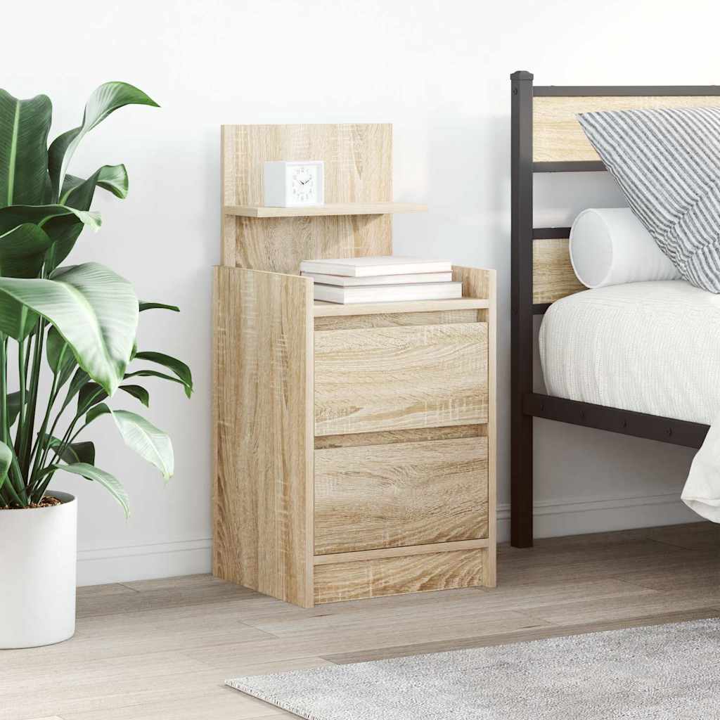 Bedside Cabinet with 2 Drawers Sonoma Oak 38x34x80 cm