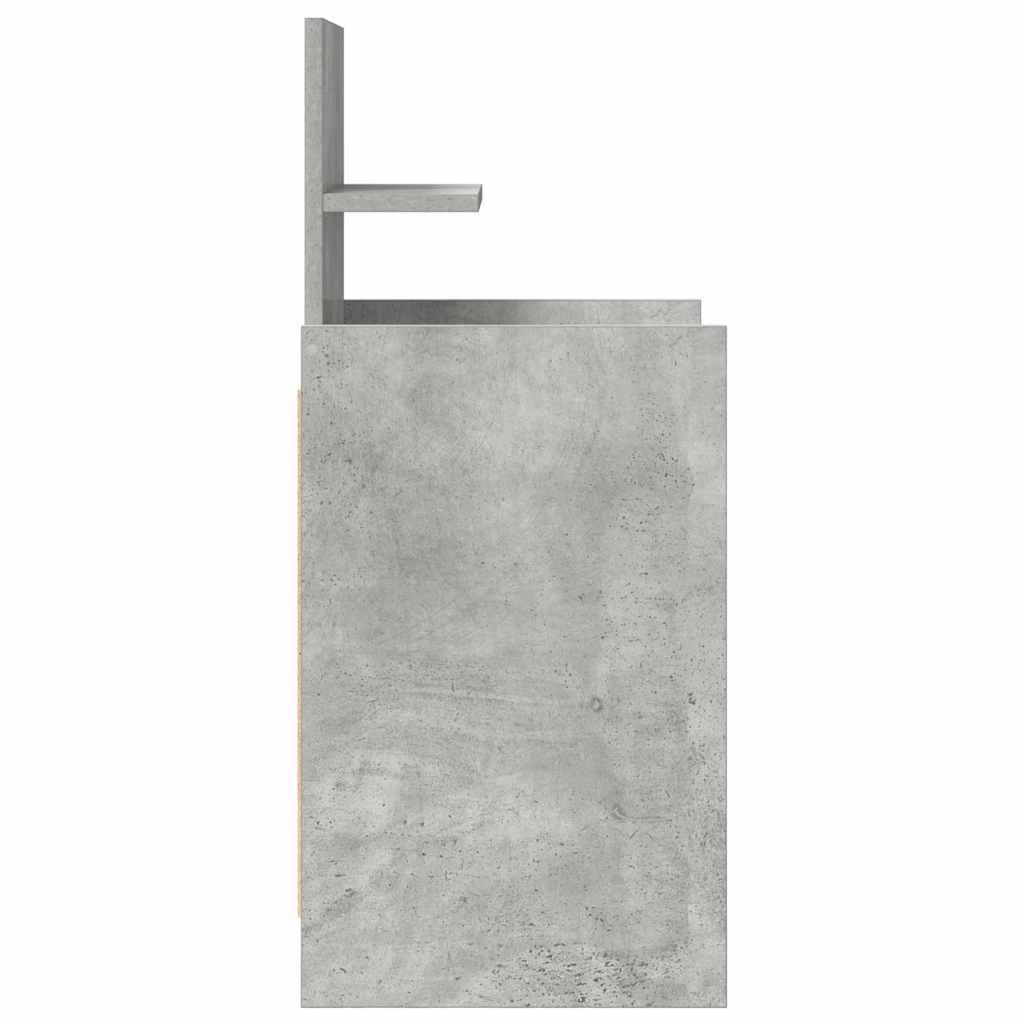 Bedside Cabinet with 2 Drawers Concrete Grey 38x34x80 cm