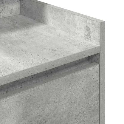 Bedside Cabinet with 2 Drawers Concrete Grey 38x34x80 cm