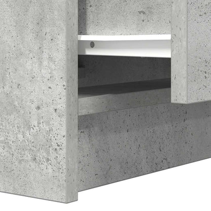 Bedside Cabinet with 2 Drawers Concrete Grey 38x34x80 cm