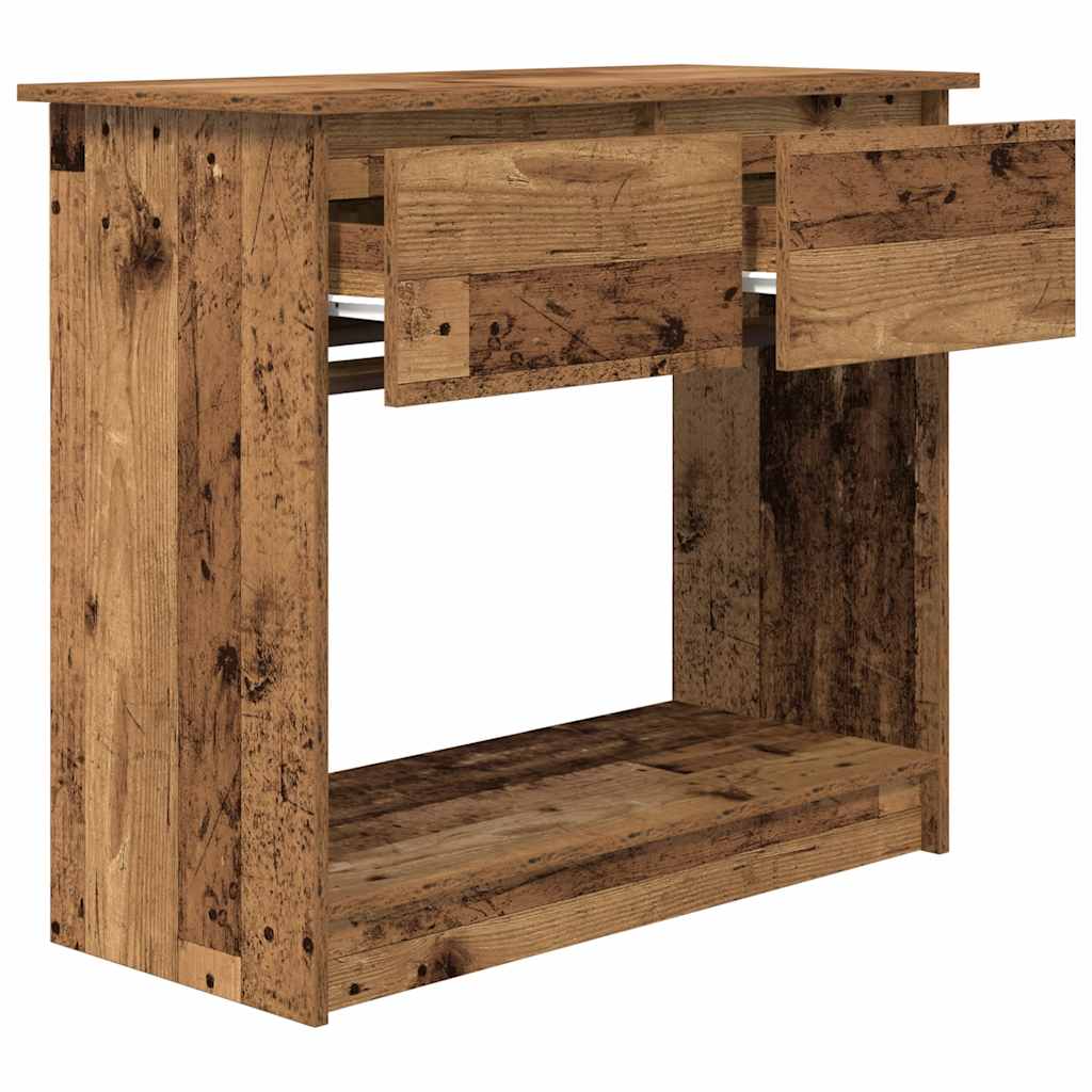 Console Table with Drawers Old Wood 85.5x38.5x74.5 cm