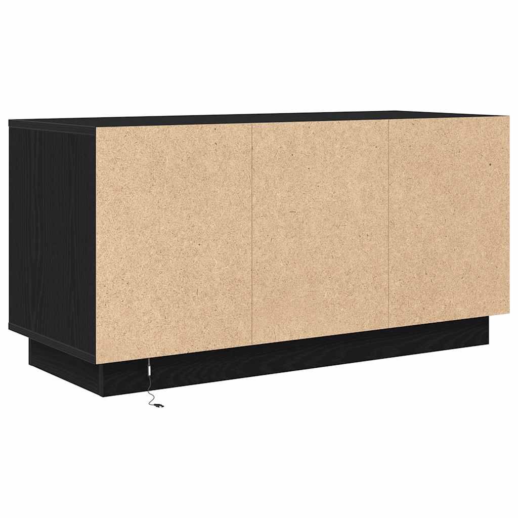 TV Cabinet with LED Lights Black Oak 100x41x50 cm
