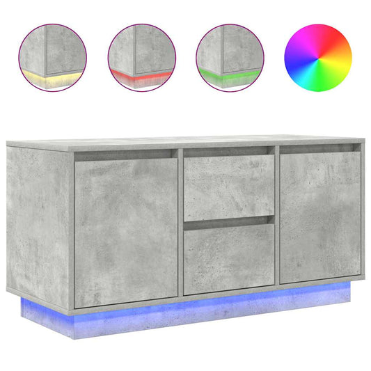 TV Cabinet with LED Lights Concrete Grey 100x41x50 cm