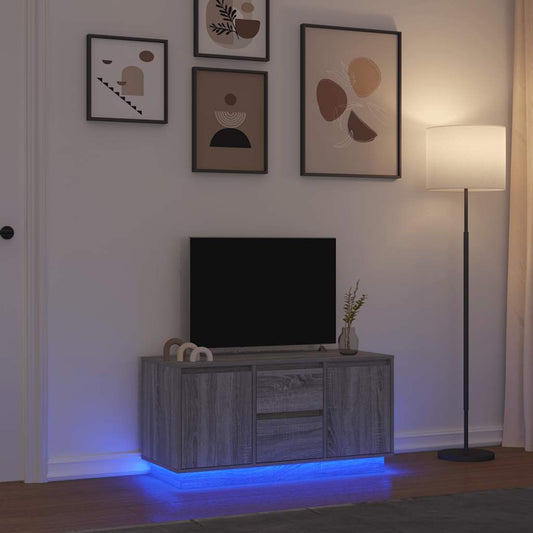 TV Cabinet with LED Lights Grey Sonoma 100x41x50 cm