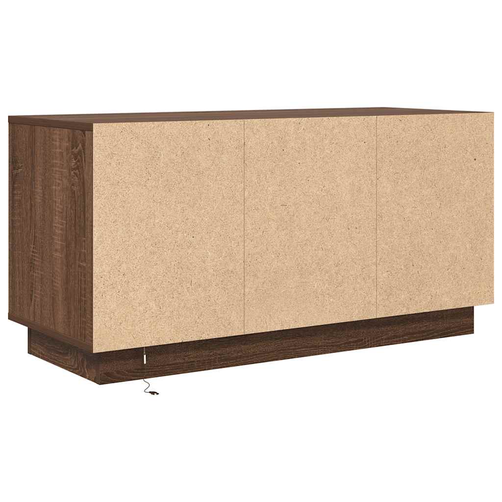 TV Cabinet with LED Lights Brown Oak 100x41x50 cm