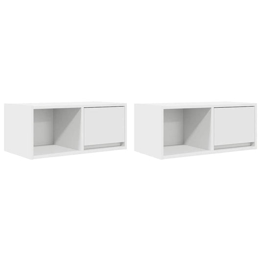 TV Cabinets 2 pcs White 60x31x25.5 cm Engineered Wood