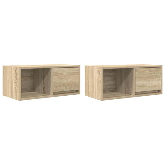 TV Cabinets 2 pcs Sonoma Oak 60x31x25.5 cm Engineered Wood