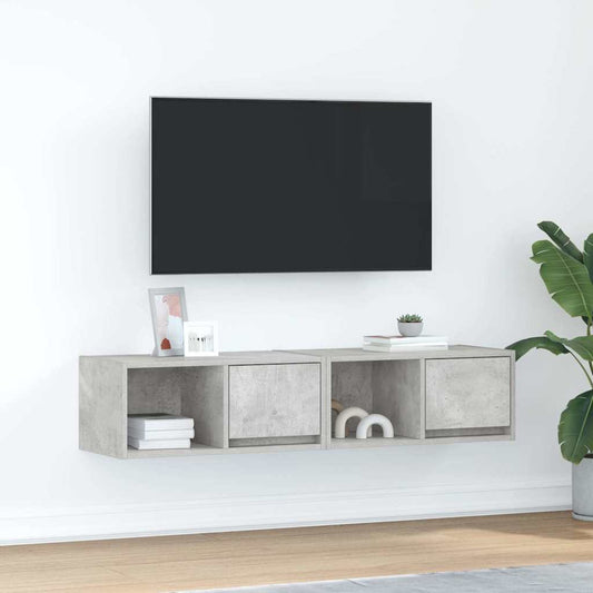 TV Cabinets 2 pcs Concrete Grey 60x31x25.5 cm Engineered Wood