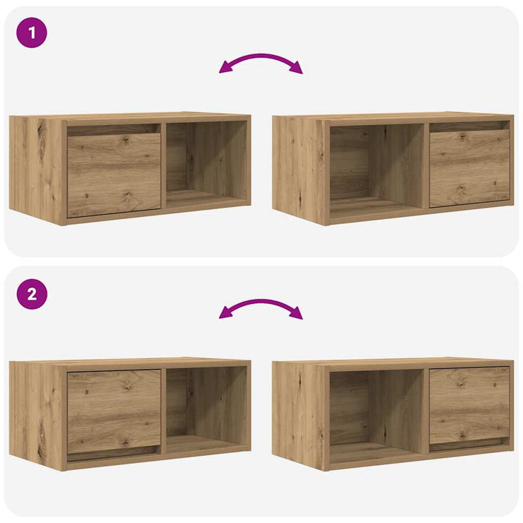 TV Cabinets 2 pcs Artisan Oak 60x31x25.5 cm Engineered Wood