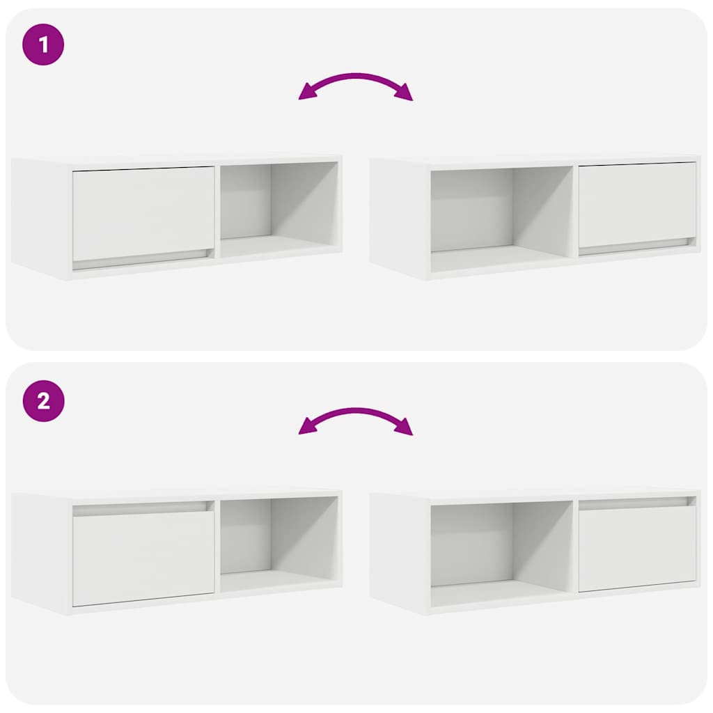 TV Cabinets 2 pcs White 80x31x25.5 cm Engineered Wood