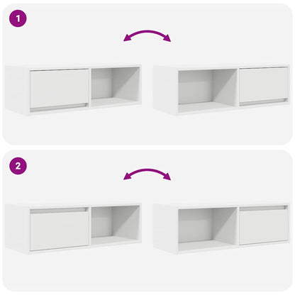 TV Cabinets 2 pcs White 80x31x25.5 cm Engineered Wood