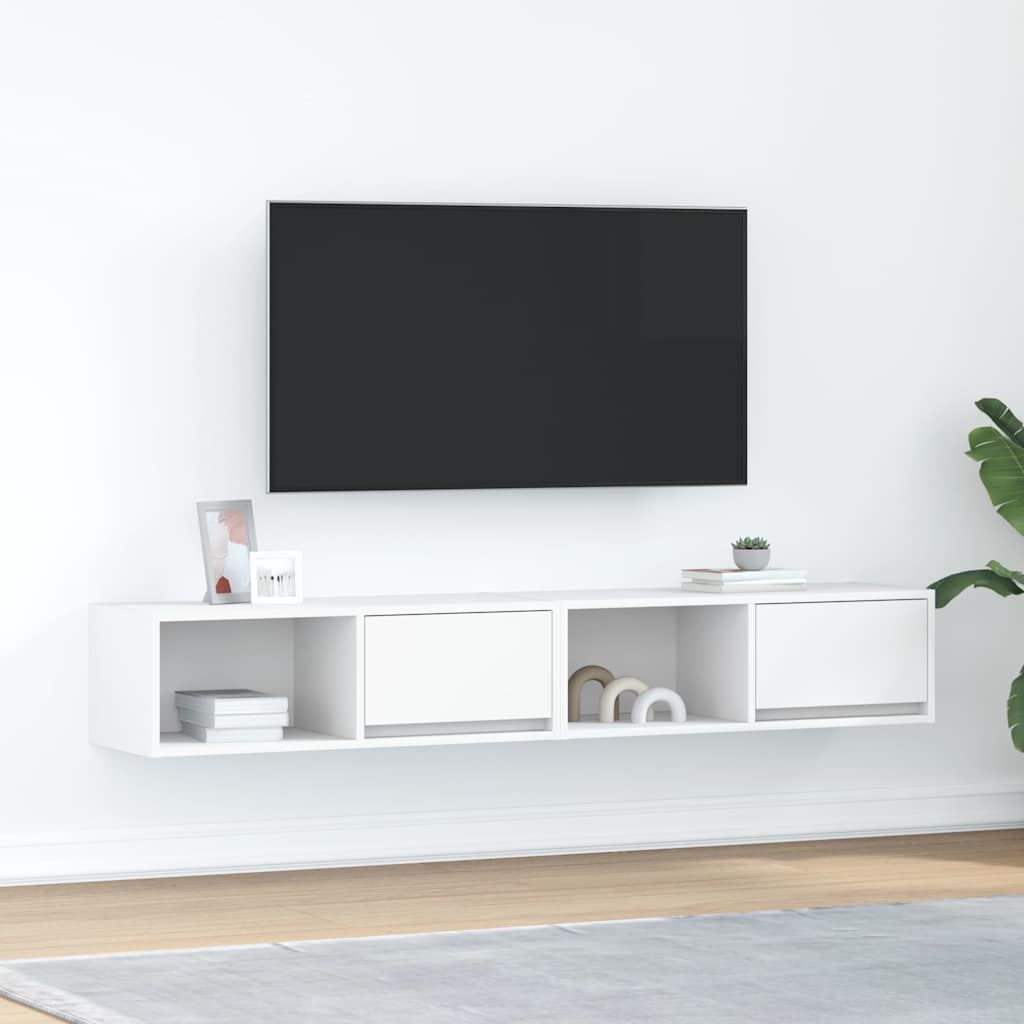 TV Cabinets 2 pcs White 80x31x25.5 cm Engineered Wood