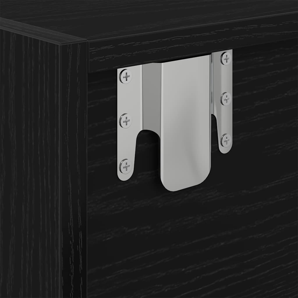 TV Cabinet Black Oak 80x31x25.5 cm Engineered Wood