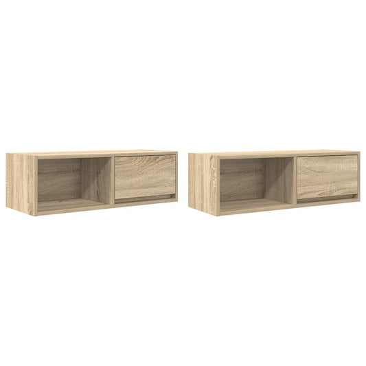 TV Cabinets 2 pcs Sonoma Oak 80x31x25.5 cm Engineered Wood