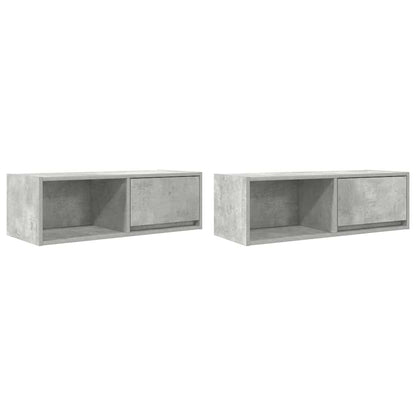 TV Cabinets 2 pcs Concrete Grey 80x31x25.5 cm Engineered Wood