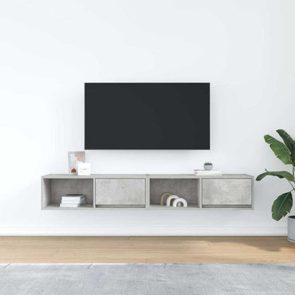 TV Cabinets 2 pcs Concrete Grey 80x31x25.5 cm Engineered Wood