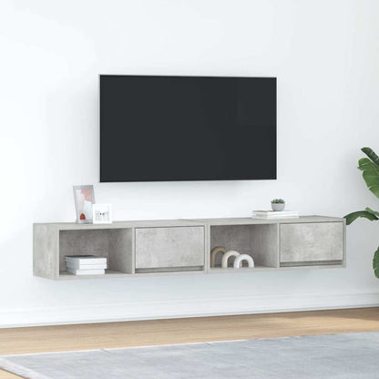 TV Cabinets 2 pcs Concrete Grey 80x31x25.5 cm Engineered Wood