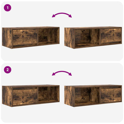 TV Cabinet Smoked Oak 80x31x25.5 cm Engineered Wood
