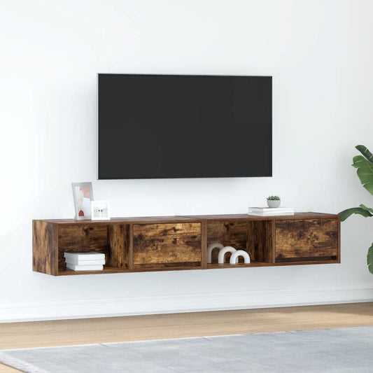 TV Cabinets 2 pcs Smoked Oak 80x31x25.5 cm Engineered Wood