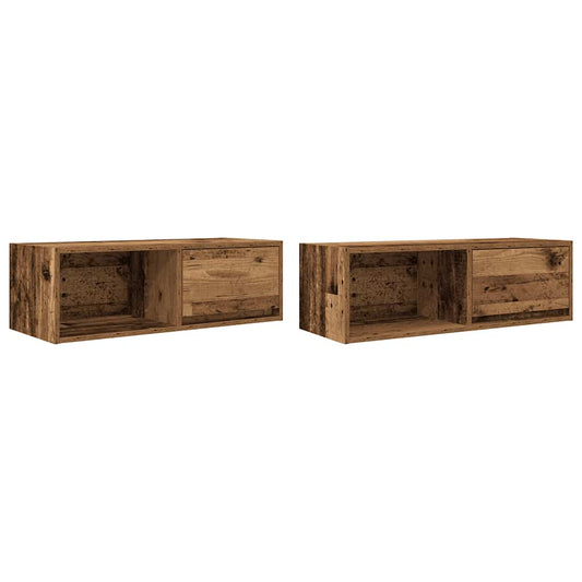 TV Cabinets 2 pcs Old Wood 80x31x25.5 cm Engineered Wood