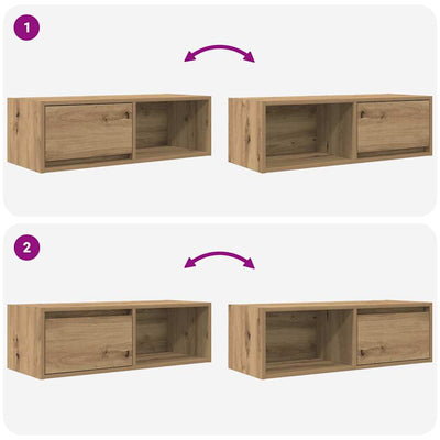 TV Cabinets 2 pcs Artisan Oak 80x31x25.5 cm Engineered Wood