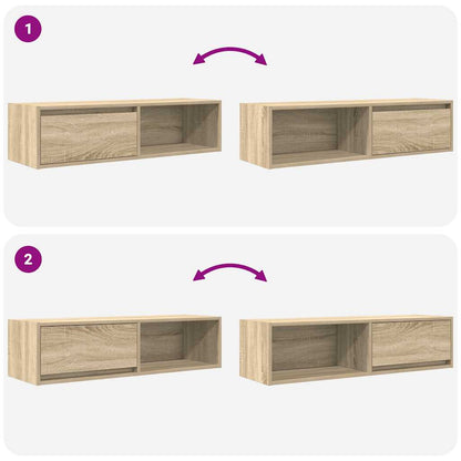 TV Cabinets 2 pcs Sonoma Oak 100x31x25.5 cm Engineered Wood