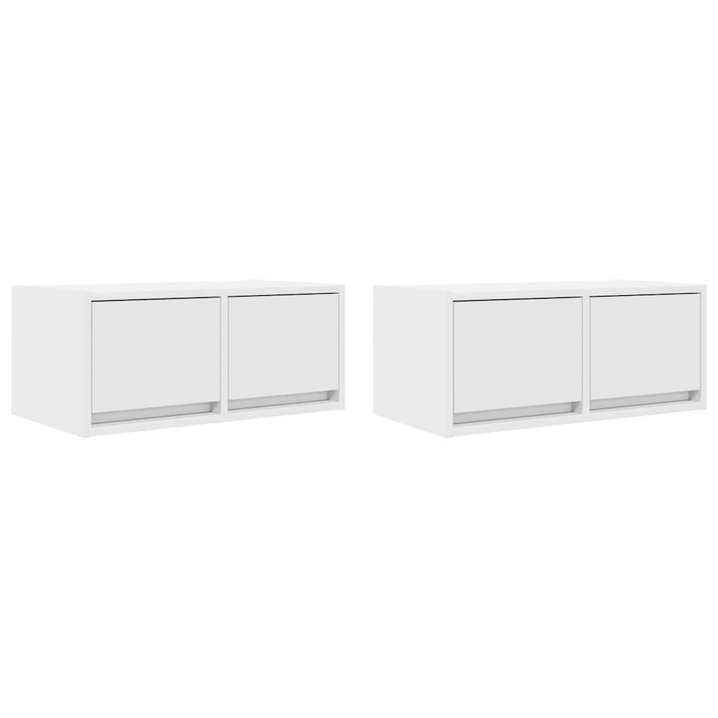 TV Cabinets 2 pcs White 60x31x25,5 cm Engineered Wood