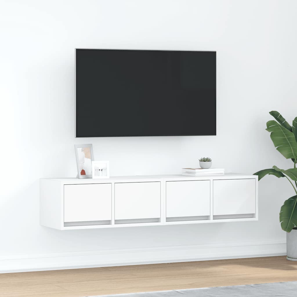 TV Cabinets 2 pcs White 60x31x25,5 cm Engineered Wood