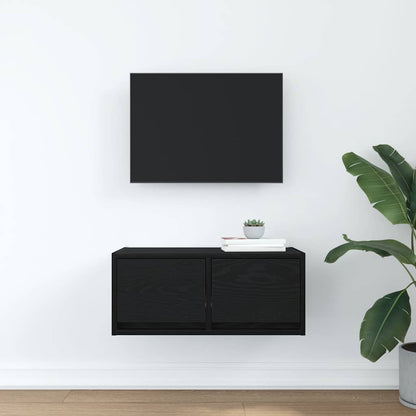 TV Cabinet Black Oak 60x31x25,5 cm Engineered Wood