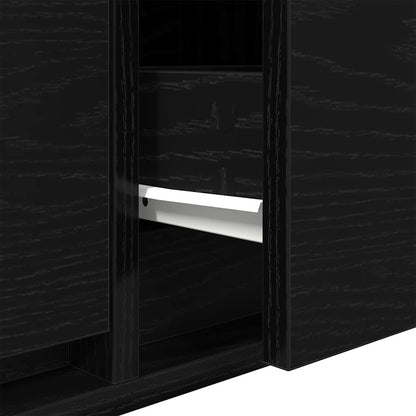 TV Cabinet Black Oak 60x31x25,5 cm Engineered Wood