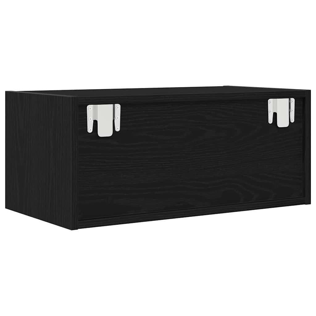 TV Cabinet Black Oak 60x31x25,5 cm Engineered Wood
