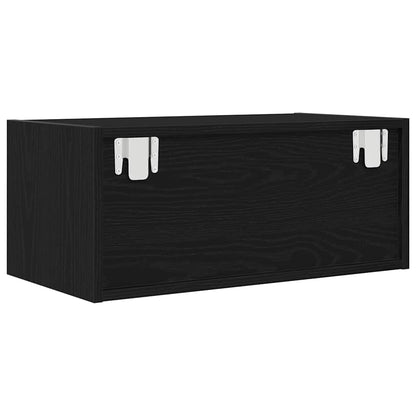 TV Cabinets 2 pcs Black Oak 60x31x25,5 cm Engineered Wood