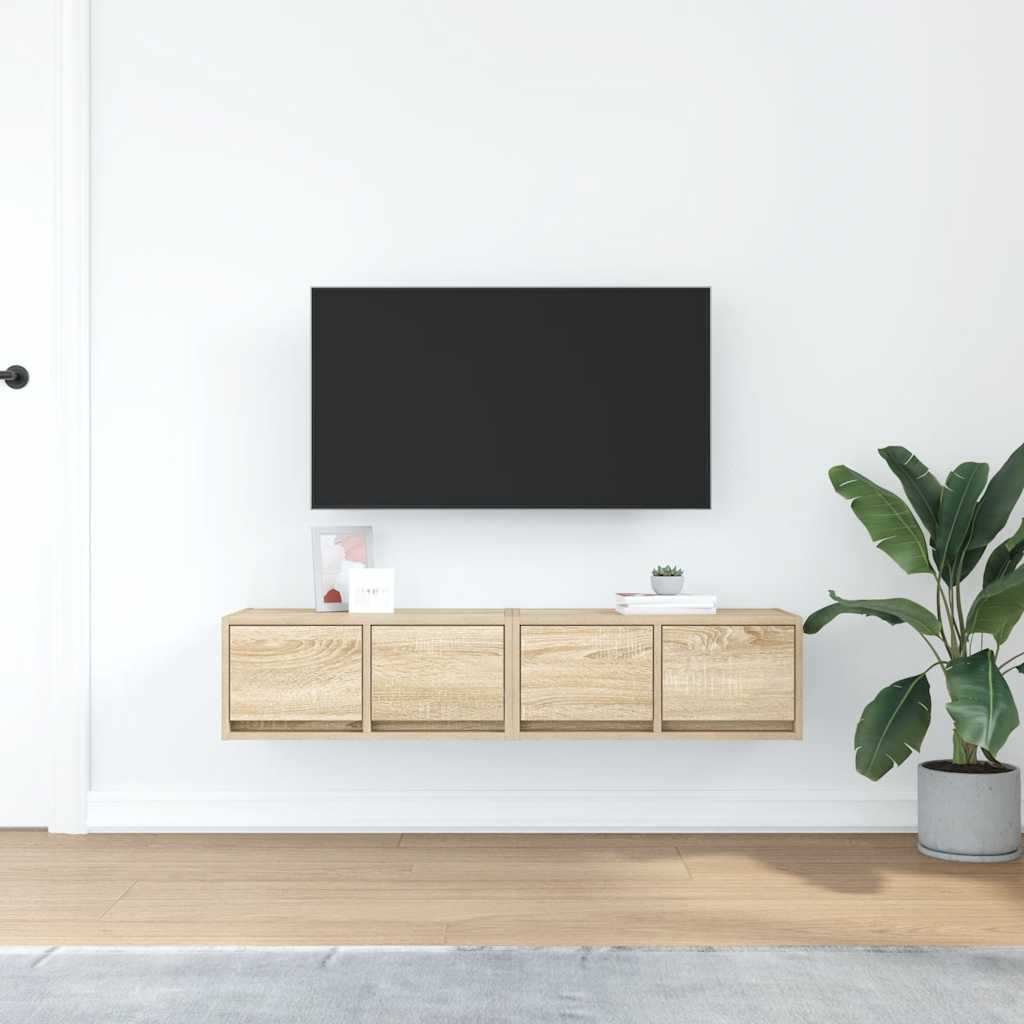 TV Cabinets 2 pcs Sonoma Oak 60x31x25,5 cm Engineered Wood