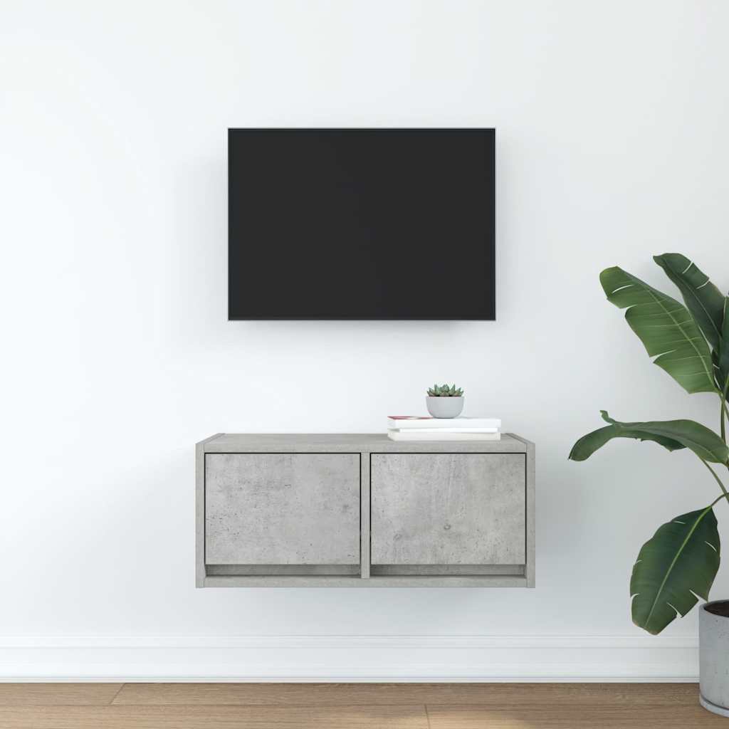 TV Cabinet Concrete Grey 60x31x25,5 cm Engineered Wood