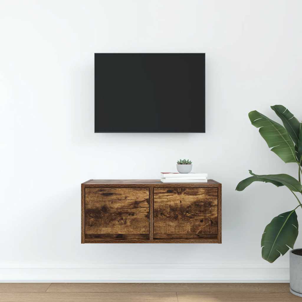 TV Cabinet Smoked Oak 60x31x25,5 cm Engineered Wood