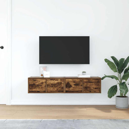 TV Cabinets 2 pcs Smoked Oak 60x31x25,5 cm Engineered Wood